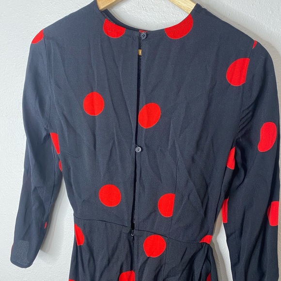 Reformation Black/Red Polka Dot Janae Dress 0 - Picture 6 of 9